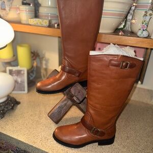 Harley Davidson Women's Tall Brown Buckle Boots NWB 7.5